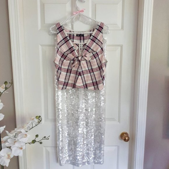 NWOT Zara checkered plaid crop top with knot bow & keyhole detail, S - Picture 11 of 14